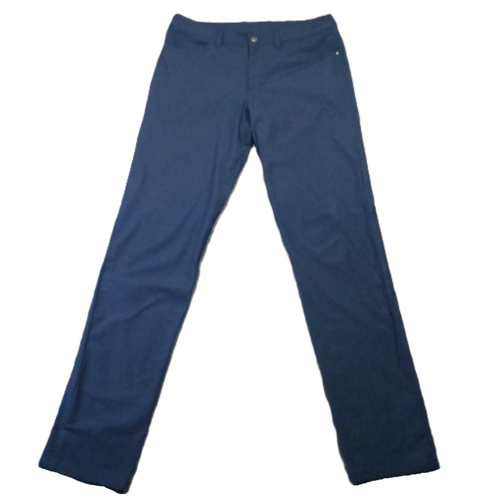 Lululemon ABC Slim Pants Mens 33x35 Navy Blue Warpstreme Straight Leg Stretch